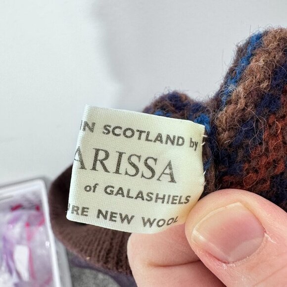 100% Wool Striped Brown Blue Purple A Line‎ Midi Skirt Made by Larissa Scotland - Picture 4 of 4